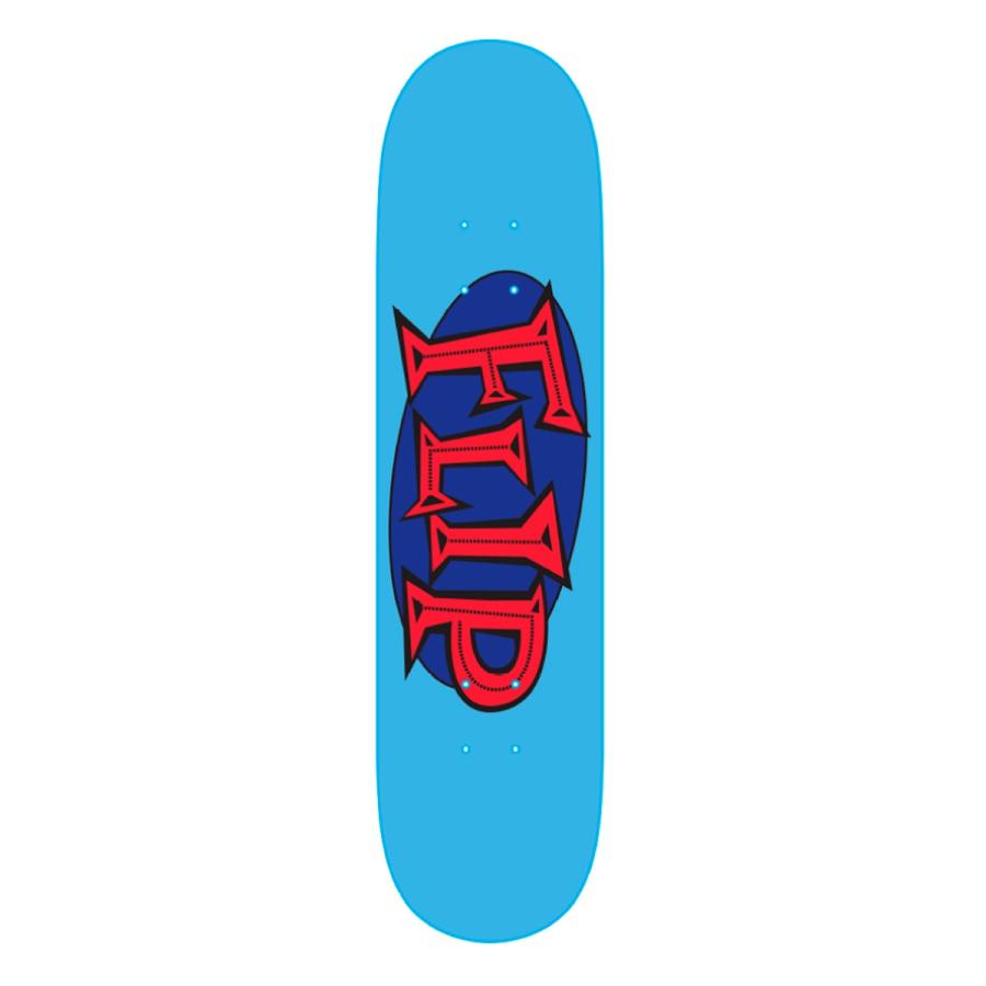 フリップ　スケボー　デッキ　7.375 FLIP フリップ OVAL LOGO BLUE/RED 7.375 キッズサイズ スケートボード