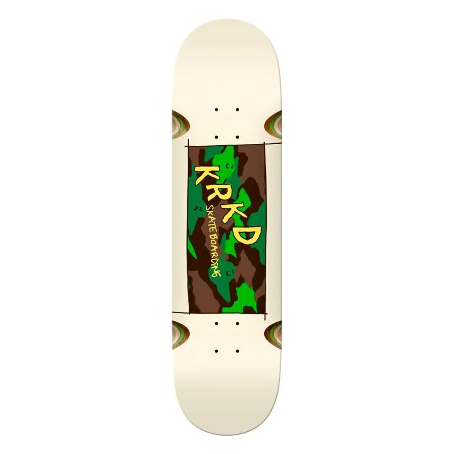 KROOKED デッキ 8.06 白 ホワイト 新品 デッキテープ 付 KROOKED（クルキッド） クルキット TEAM CAMO WHITE 8.06 スケート