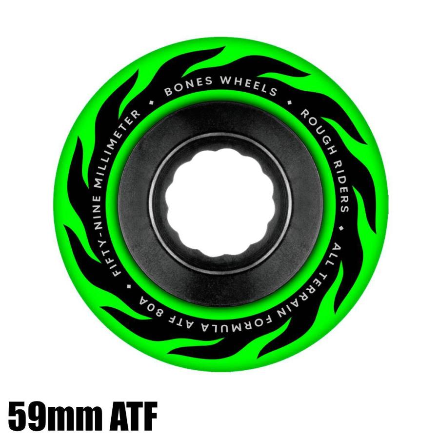 BONES WHEELS ボーンズ ウィール ATF ROUGH RIDERS RUNNERS ETERAL FLAME GREEN 59mm 80A (ソフトウィール) スケートボード ウイール | ボンズ