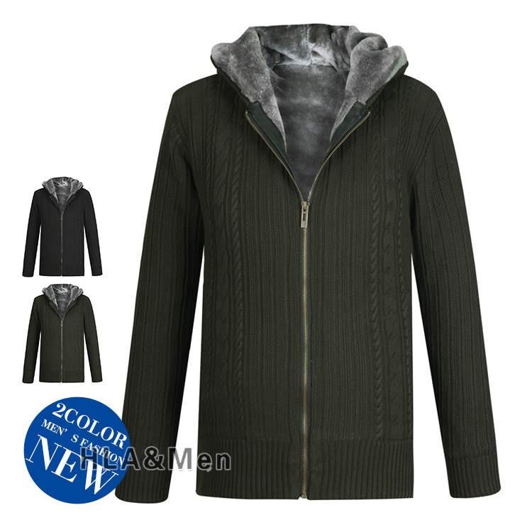 カーディガン メンズ 裏起毛 ニットジャケット ニットカーディガン ジップジャケット ライトアウター お兄系 いよいよ人気ブランド
