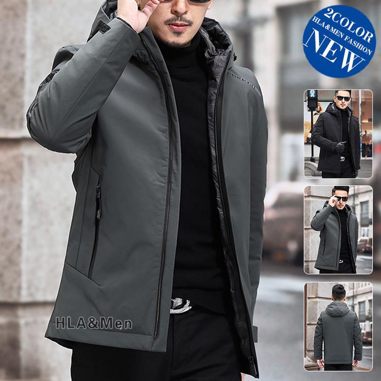 ダウンジャケット メンズ ブランド品専門の 白ダウン 防寒着 おしゃれ 厚手 保温 アウトドア フード付き 暖かい アウター