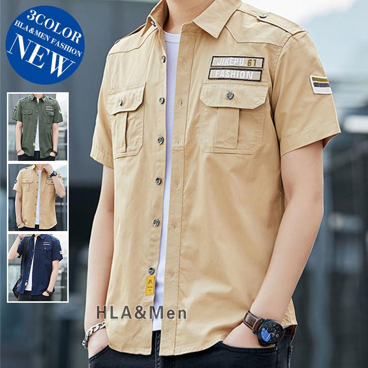 ミリタリーシャツ メンズ シャツ 半袖 カジュアルシャツ ワークシャツ ミリタリー 夏 サマー おしゃれ Segurosaurora Com