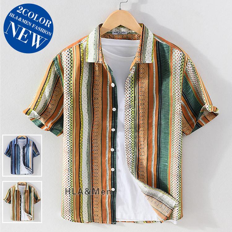 リネンシャツ ストライプシャツ メンズ おしゃれ 半袖シャツ カジュアルシャツ 夏 サマー 涼しい 麻 通気性 Al Hla Men Fashion 通販 Yahoo ショッピング