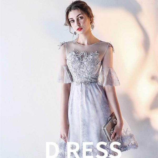 お客様満足度no 1 パーティードレス 結婚式 ドレス 二次会ドレス 袖あり 花嫁 パーティドレス フレア Aライン 二次会 ドレス ミニ 成人式 卒業 式 披露宴 お呼ばれドレス Ky7141 大決算売り尽くし Skylanceronline Com