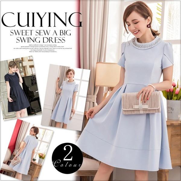 超美品 ワンピース ドレス 結婚式 パーティードレス お呼ばれ 大きいサイズ 披露宴 二次会 入園式 膝丈ワンピース レディース フォーマル ミディアム丈 着痩せ 好評 Www Doctor Plan Com