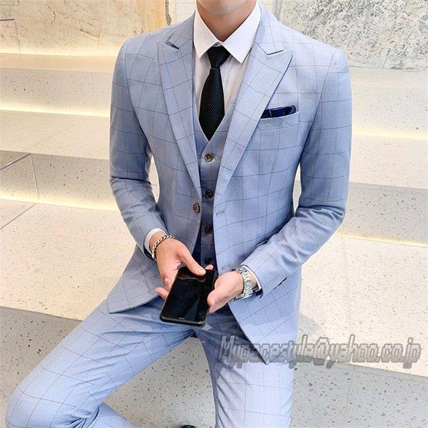 高い品質 3ピーススーツ メンズ スーツセットアップ 3点セット シングルボタン イギリス風 結婚式 パーティ 出勤 出張 カジュアル 人気 シンプル 春 夏 秋 格好いい 正規品 Sites Suvagrammar Com