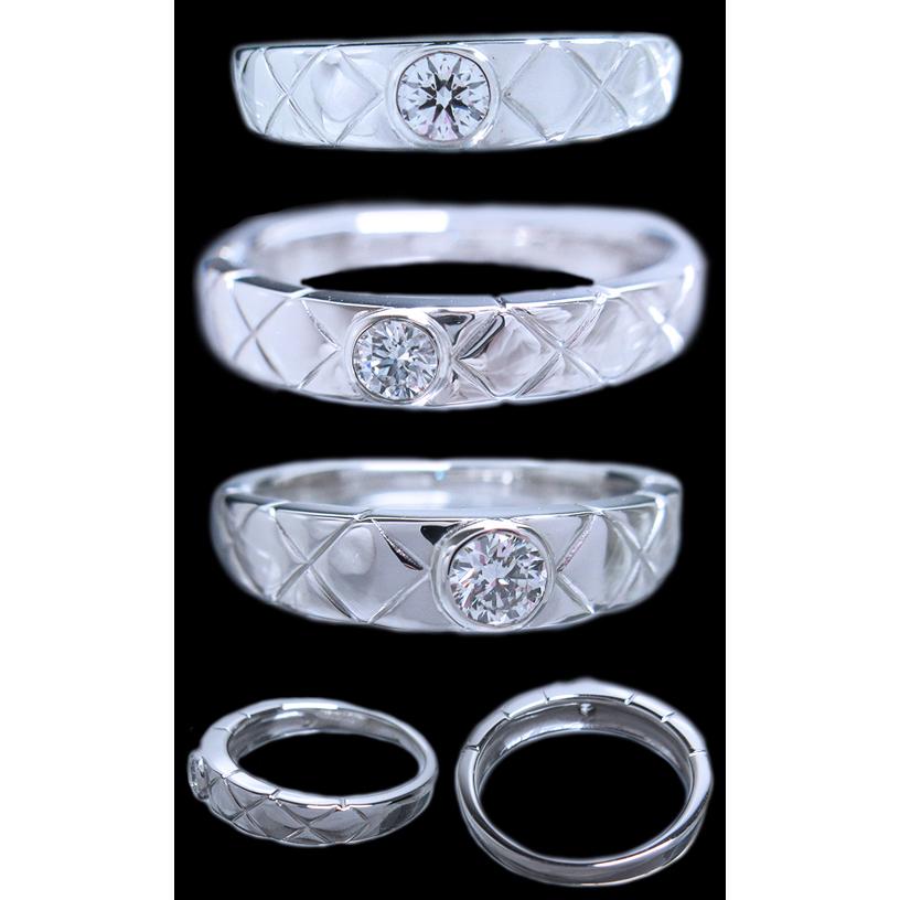 【正規販売店】 プラチナ Pt900 高品質 ダイヤ モンド 0.1 カラット 0.14ct E VS1 Ex エクセレント H&C キルティングリング 指輪 中宝研鑑定書付 【XUR1431595512】(49950円)