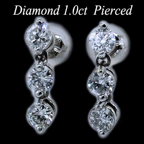 プラチナ Pt900 天然ダイヤモンド トータル 1.0ct スリー ストーン  