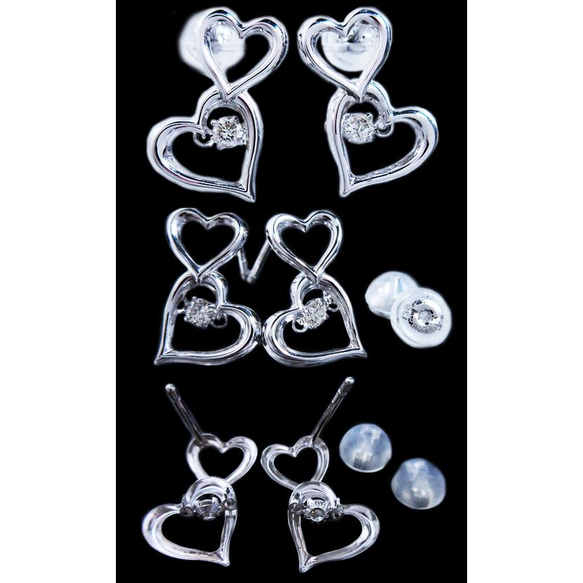 18金 ホワイト ゴールド K18 WG ダンシング ストーン 天然ダイヤモンド  