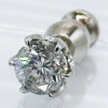 一粒 天然ダイヤモンド 0.6 カラット 0.60 ct 鑑定 ソーティング付き プラチナ Pt900 6 本 点 爪 シングル ピアス pierced 片耳 片方｜alliegold｜02