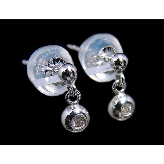 14金 ホワイト ゴールド K14WG 天然ダイヤモンド ラウンド ボール イン  