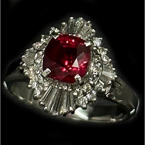 高品質 ルビー（天然コランダム）1.388ct 天然ダイヤモンド0.47