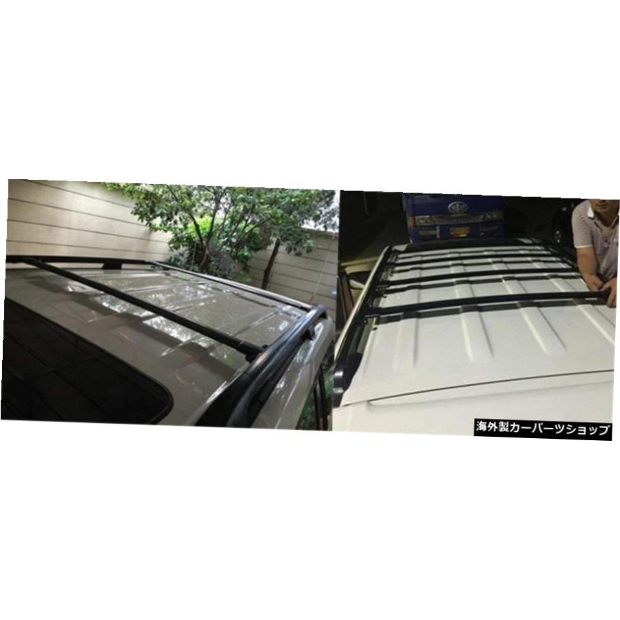 2個ルーフラッククロスバークロスバー手荷物ラゲッジラックアルミニウムフィットランドクルーザーLC20020082020ブラック 2Pcs