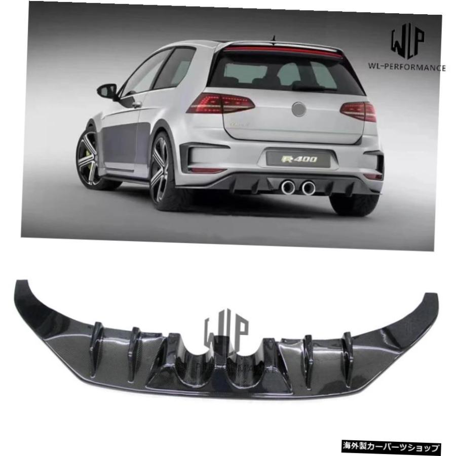Golf 7 Mk7R400カーボンファイバーリアバンパーリップディフューザーミドルアウトカースタイリングフォルクスワーゲンゴルフ7R400 ...
