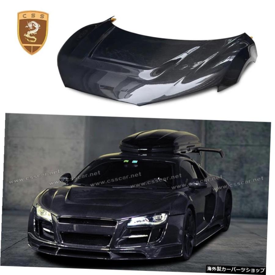 【CF】アウディR82007-2015用リアルカーボンファイバーエンジンボンネットアウディR8PPIスタイルエンジンボンネット ...