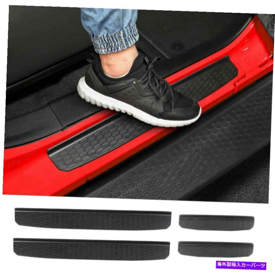Door Scuff Sill Cover 20182020ジープラングラーJL JT 4 PC用ドアシルガードエントリスカッフプレート