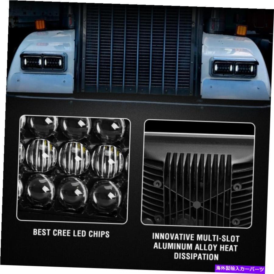 USヘッドライト Cree 240W 4x6 "インチLEDのヘッドライトはケンワースのFreighter Peterbilt Truck 4PC CREE 240W 4x6" inch LED Headlights For Kenw｜allier-store｜02