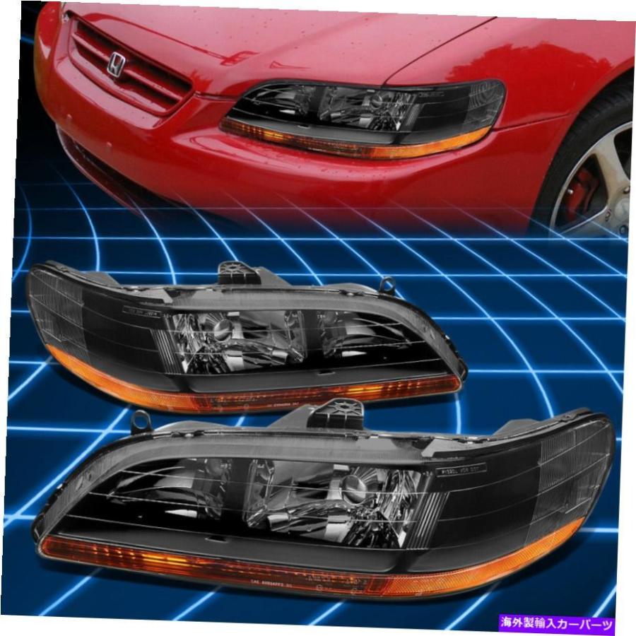 USヘッドライト 98-02ホンダアコードブラックハウジングヘッドライト