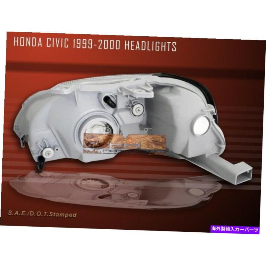 USヘッドライト Honda Civic 99-00 Gun Metal Ek EK9ヘッドライト2/3/4