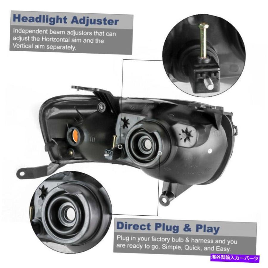 USヘッドライト 01 02 03 04フォードエスケープ交換ヘッドライトヘッドランプランプアセンブリクロム For 04 Ford ...