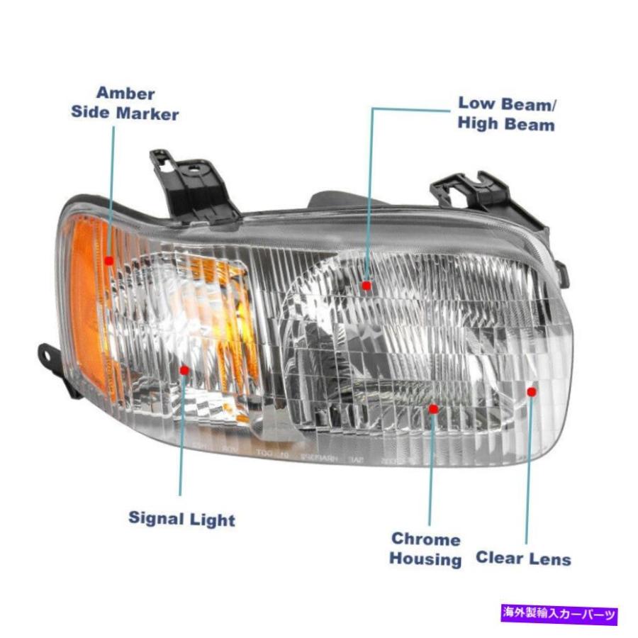 USヘッドライト 01 02 03 04フォードエスケープ交換ヘッドライトヘッドランプランプアセンブリクロム For 04 Ford ...