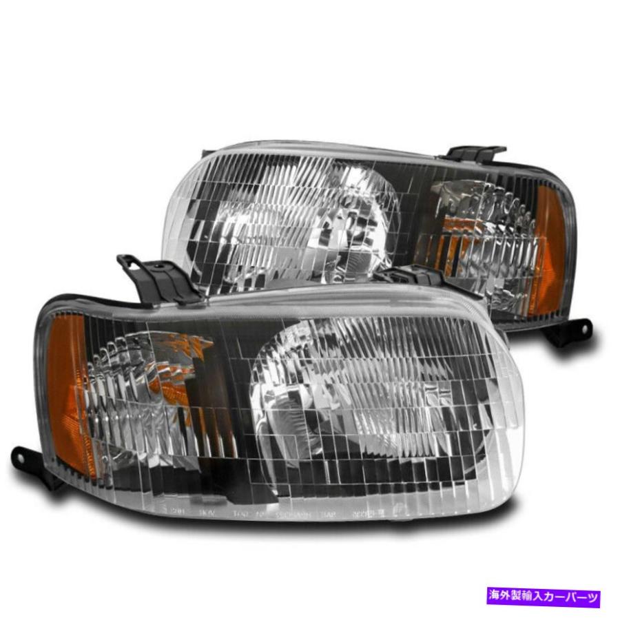 USヘッドライト 01-04フォードエスケープ交換ヘッドライトヘッドランプランプブラック左+右ペア FOR 01-04 FORD ESCAPE ...