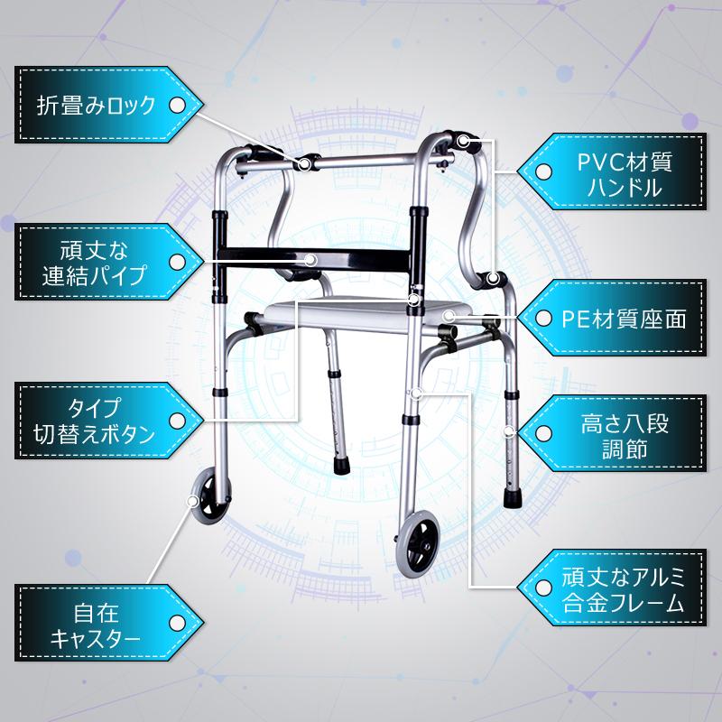 RAKU 歩行器 固定式歩行器 交互・固定2way式 多機能 転倒防止 RAKU 歩行器 固定式歩行器 交互・固定2way式 多機能 転倒防止
