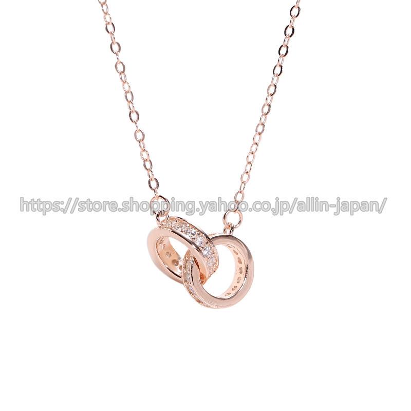 Sliver925 ダブルエタニティリング ペンダントネックレス ダブル Sliver925 ダブルエタニティリング ペンダントネックレス ダブル