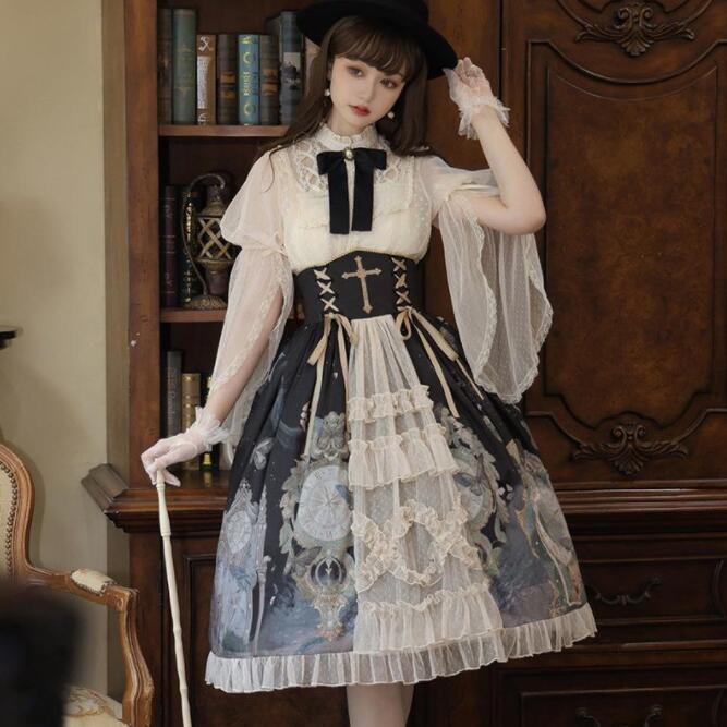 3点セット】姫系ロリータ服 ゴスロリ ロリータファッション ブラウス 