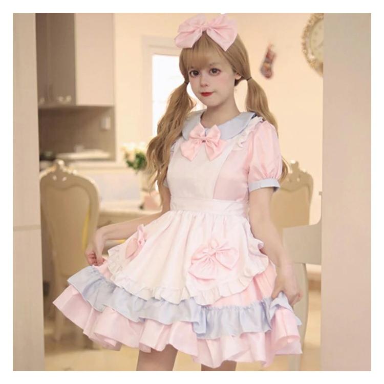 6点セット】メイド服 コスプレ コンカフェ メイド 衣装 妹系 ピンク