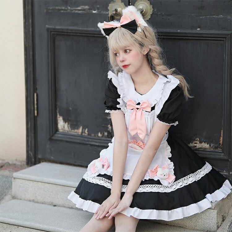 6点セット】ロリータ メイド服 コスプレ 衣装 猫 仮装 大きいサイズ 猫