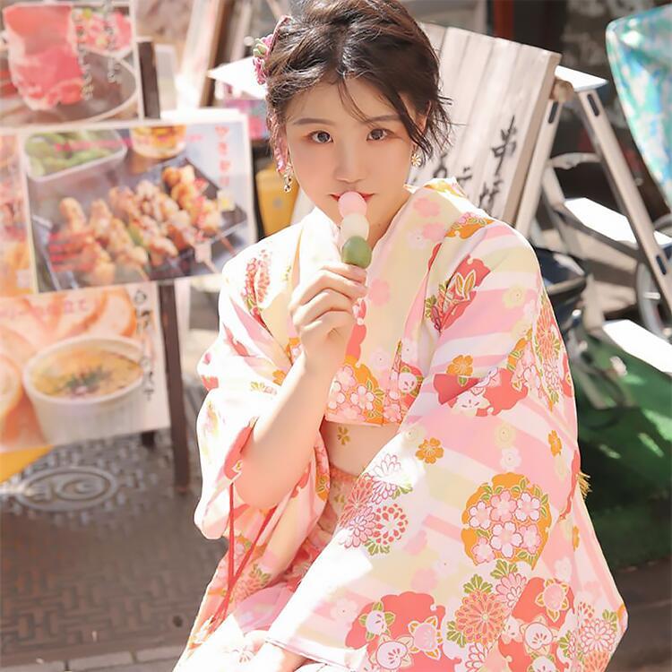 2点セット】レッド 浴衣 ゆかた レディース 女性 半幅帯 女の子 和服