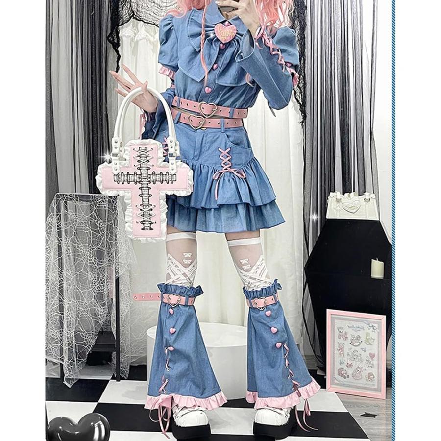 ロリータ風 ゴスロリ 地雷系 コスプレ衣装 ファッション デニム ミニ