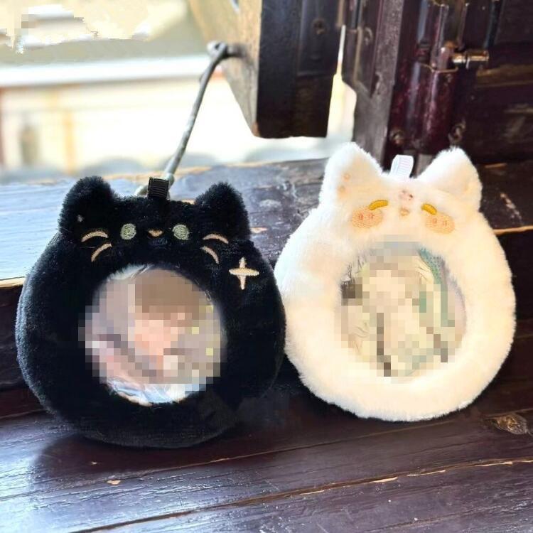 缶バッジカバー 缶バッチ 猫柄 もこもこ 保護カバー かわいい 透明 痛 