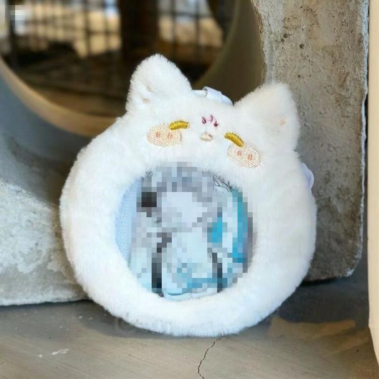 缶バッジカバー 缶バッチ 猫柄 もこもこ 保護カバー かわいい 透明 痛 