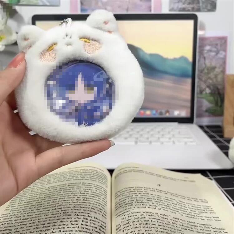 缶バッジカバー 缶バッチ 猫柄 もこもこ 保護カバー かわいい 透明 痛 