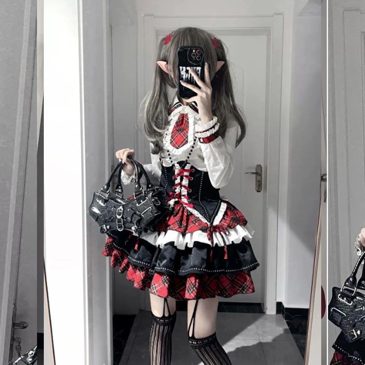 3点セット】お姫様 文化祭 スカート可愛い Lolita ブラウス ロリータ