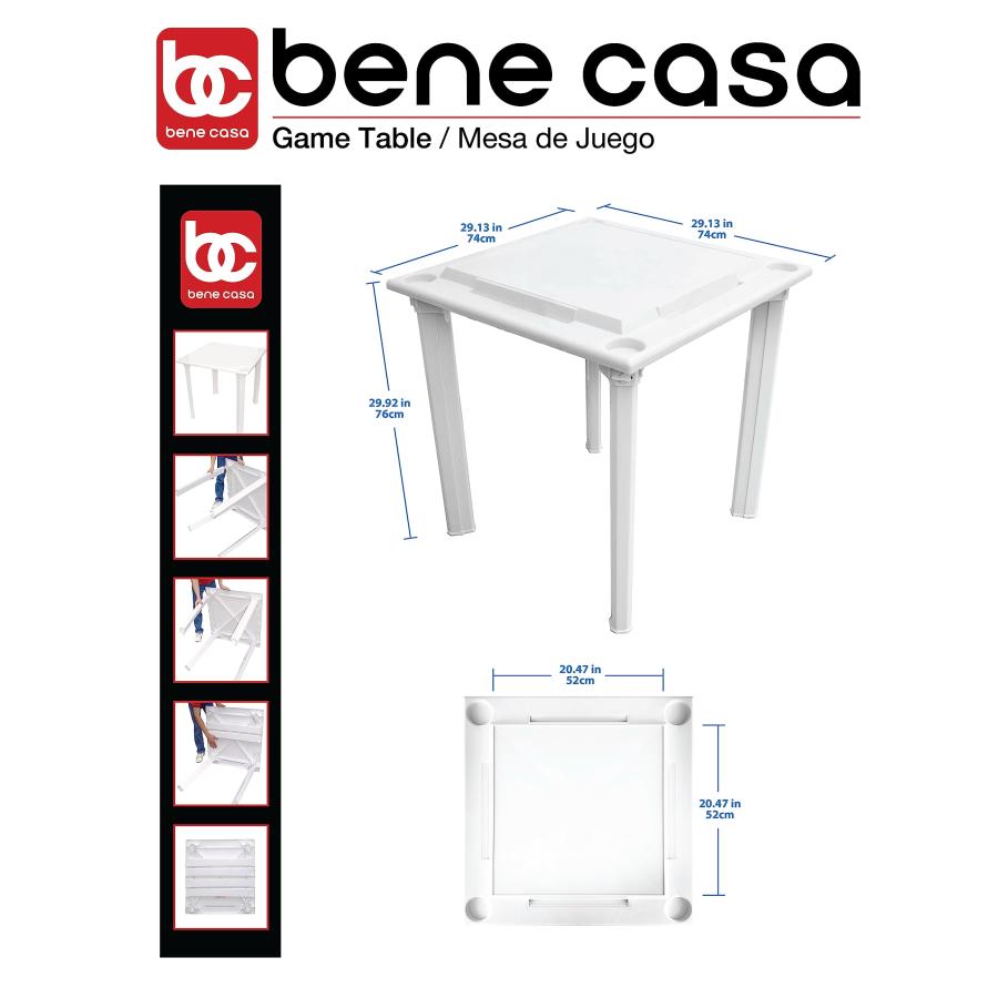 【並行輸入品】BC Classics Plastic Domino & Game Table with Tile Racks & Drink H_3