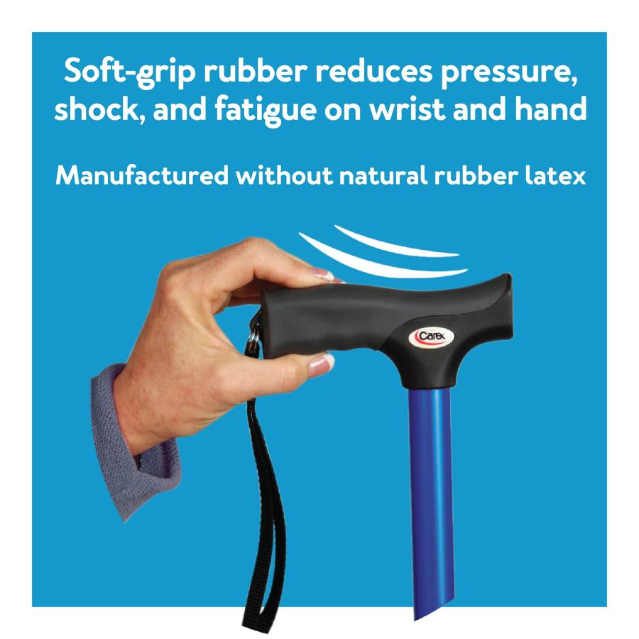 【並行輸入品】Carex Soft Grip Cane， Metallic Blue by Carex Health Brands Carex