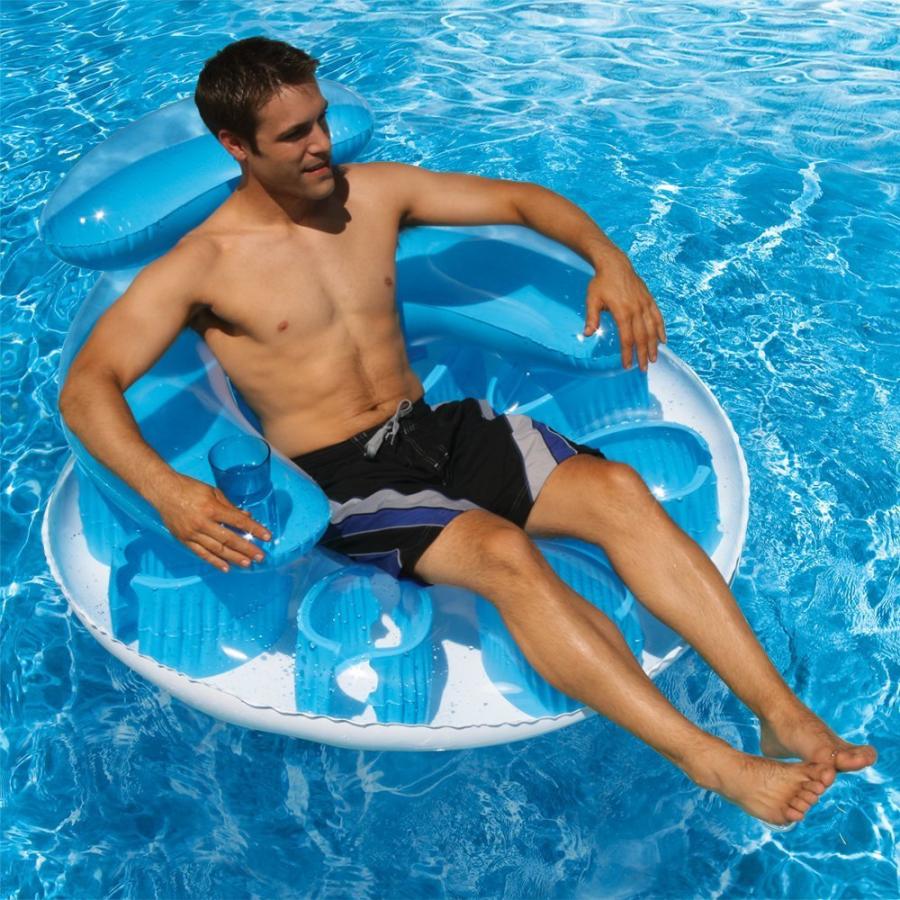 【並行輸入品】Poolmaster 06481 Water Pop Circular Lounge Blue Poolmaster Wate_3