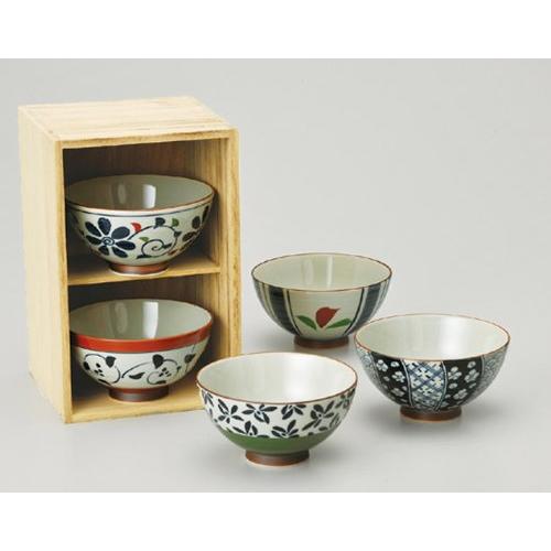 並行輸入品】西海陶器 波佐見焼 茶碗 染錦いろどり 木箱入 直径