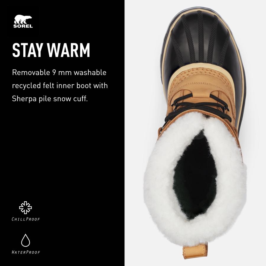 並行輸入品】SOREL メンズ Caribou 防水ブーツ 冬用, バフ, 11.5 SOREL