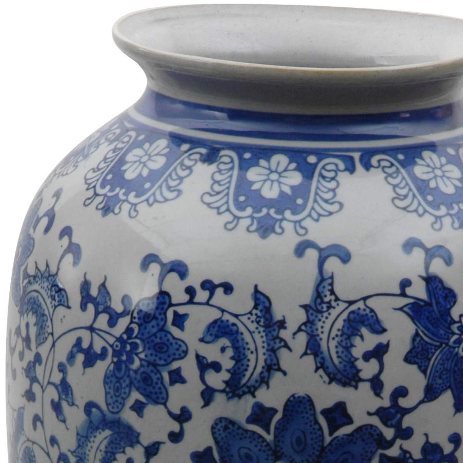 並行輸入品】Oriental Furniture 14インチ フローラル ブルー&ホワイト