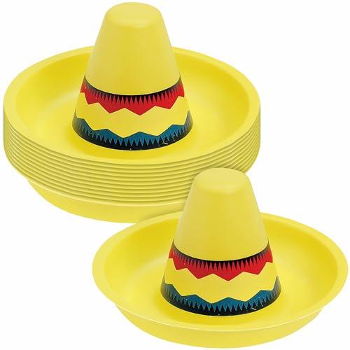 【並行輸入品】Fun Express ミニプラスチックソンブレロハット シンコ・デ・マヨ用 パーティー装飾 一般的な装飾 センターピース シンコ