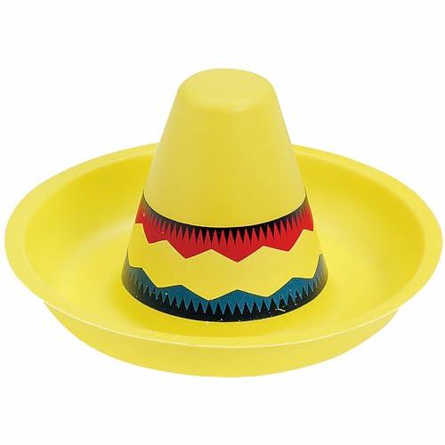 【並行輸入品】Fun Express ミニプラスチックソンブレロハット シンコ・デ・マヨ用 パーティー装飾 一般的な装飾 センターピース シンコ