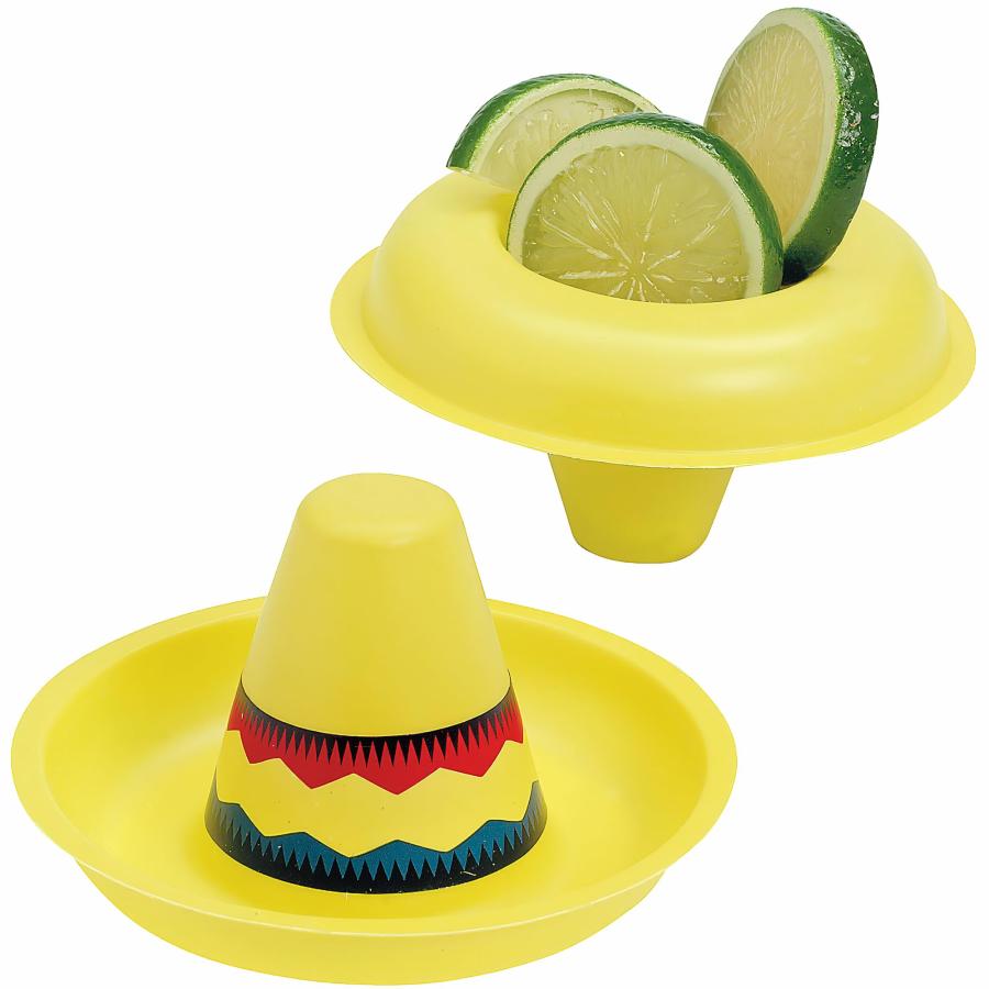【並行輸入品】Fun Express ミニプラスチックソンブレロハット シンコ・デ・マヨ用 パーティー装飾 一般的な装飾 センターピース シンコ
