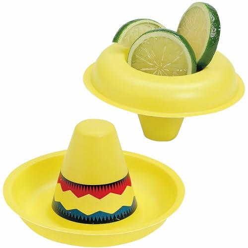 【並行輸入品】Fun Express ミニプラスチックソンブレロハット シンコ・デ・マヨ用 パーティー装飾 一般的な装飾 センターピース シンコ