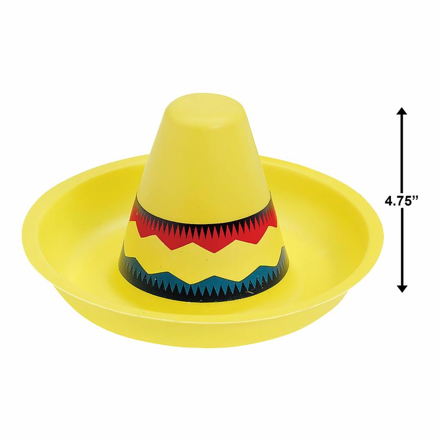 【並行輸入品】Fun Express ミニプラスチックソンブレロハット シンコ・デ・マヨ用 パーティー装飾 一般的な装飾 センターピース シンコ