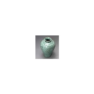 並行輸入品】韓国製 陶磁器(青磁) 鶴＆菊柄 花瓶 インテリア Korean