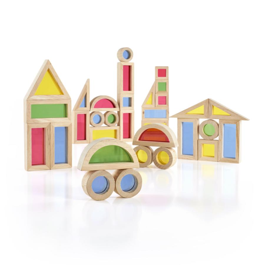 【並行輸入品】JR Rainbow Block 40 Piece Set Guidecraft Jr. Rainbow Blocks: 40 Pの画像
